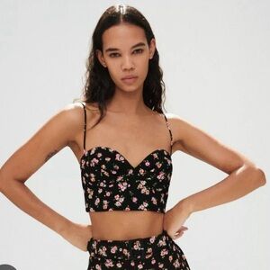 Zara floral bustier top